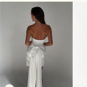 Meredith Meshki Strapless Bow Dress
